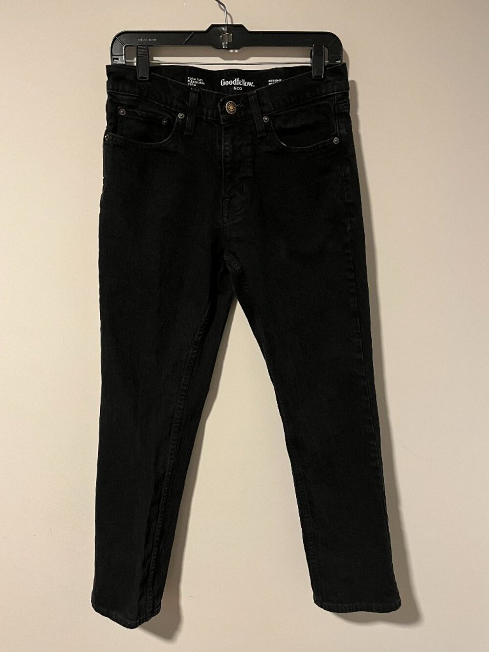 Goodfellow & Co. Straight Cut Jeans Total Flex Black Heavyweight Denim